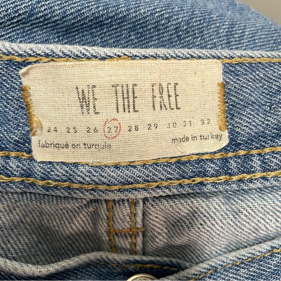 Free People We The Free Mid Rise Straight Leg Distressed Maggie Cropped Jeans 27 - Picture 9 of 13